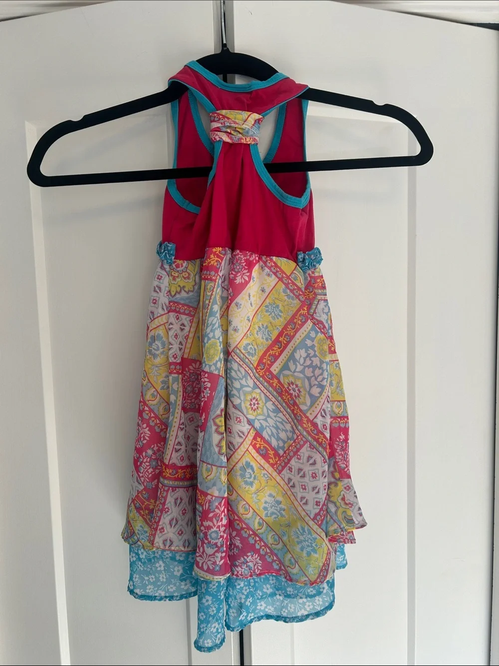 Tommy Bahama Jona Michelle Girls' Pink & Teal Patchwork Summer Sundress